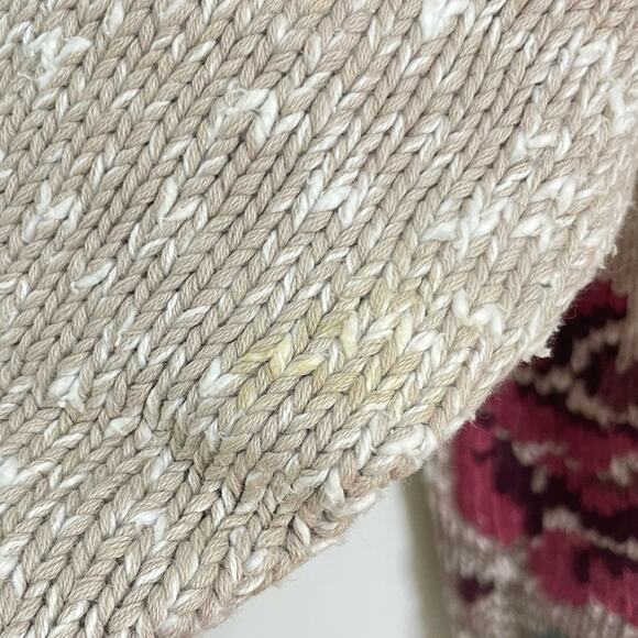 Vintage 90s Eddie Bauer Women’s Floral Rose Heavyweight Cotton Ragg Sweater sz M - Picture 7 of 11